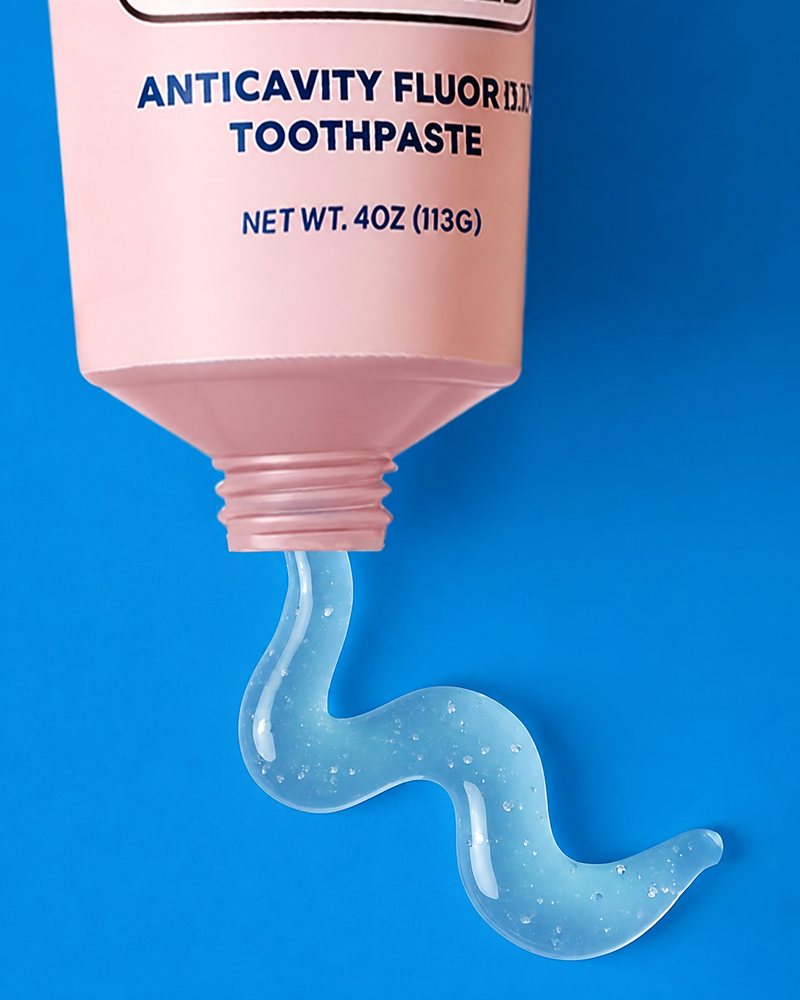 The clear, light-blue gel squeezed from the tube